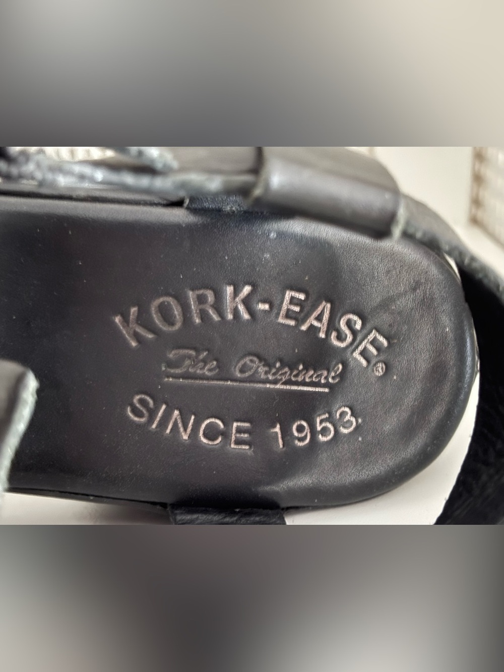 Kork-Ease “Blythe” Black Leather Ankle Strap Wrapped Platform & Heel Clog - Sz 9 - Picture 6 of 12